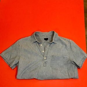 men’s JCrew denim s/s popover, M